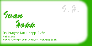 ivan hopp business card